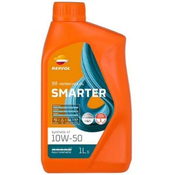 REPSOL SMARTER SYN 4T 10W50 1L Συνθετικό Λάδι Μοτοσυκλέτας