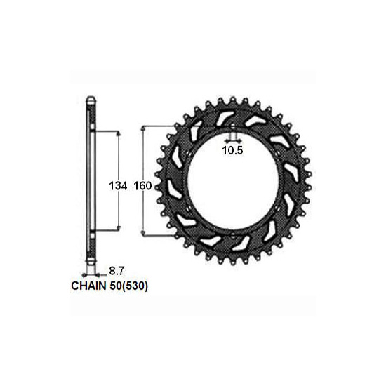 ΓΡΑΝΑΖΙ ΠΙΣΩ SUNSTAR SUNR1-5635-40 HONDA CBR, VTR - Image 2