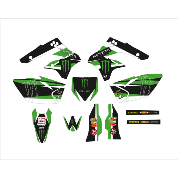 ΣΕΤ ΑΥΤΟΚΟΛΛΗΤΑ ΓΡΑΦΙΚΑ KAWASAKI KXF 450.  08'   Monster