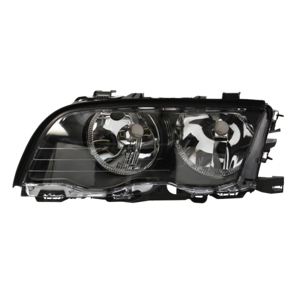 ΦΑΝΑΡΙ ΕΜΠΡΟΣ BMW 3 E46, 2000-2006, αριστερο, insert colour black, με ηλεκτρικό μοτέρ, H7