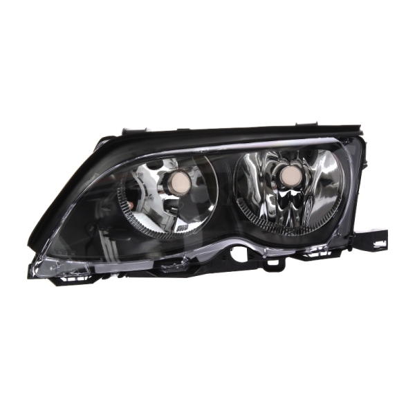 ΦΑΝΑΡΙ ΕΜΠΡΟΣ BMW 3 E46, 2001-2006, insert colour black, με ηλεκτρικό μοτέρ, H7