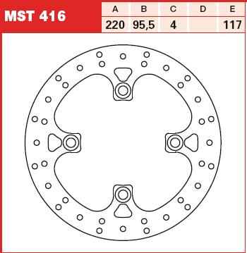 ΔΙΣΚΟΠΛΑΚΑ ΕΜΠΡΟΣ TRW YAMAHA YFM 700 2006-2018. MST416 - Image 2