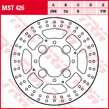 ΔΙΣΚΟΠΛΑΚΑ ΠΙΣΩ TRW HONDA VFR 800A (ABS)/800F (ABS) 2002-2010. MST426 - Image 2