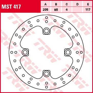 ΔΙΣΚΟΠΛΑΚΑ ΠΙΣΩ TRW YAMAHA YFM 700 (Grizzly) 2007-2018. MST417 - Image 2