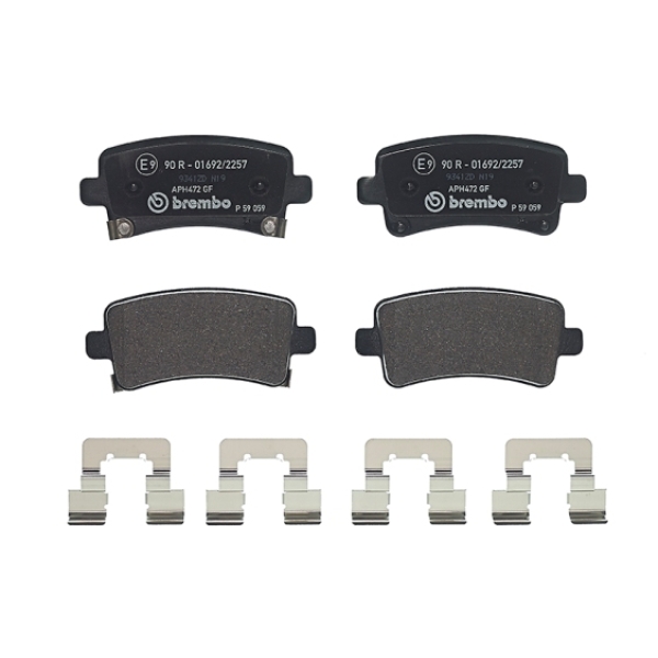 Σετ τακάκια πίσω BREMBO P 59 059 Opel Insignia A 1.4–2.0 2008–2017, Chevrolet Malibu VIII 2.0–2.4 2012–2016, Bentley Flying Spur 4.0–6.0 2013–…